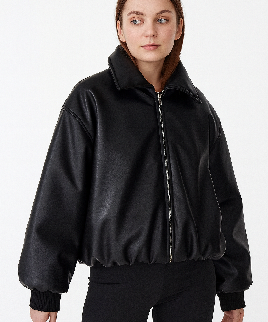Celmara Bomberjack | Oversized vegan kožená bunda dámský streetstyle
