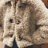 Elavine Teddy bunda | Béžová falešná kožešina zimní kabát s kapucí