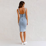 Ležérní elegantní džínová | Midi sukně