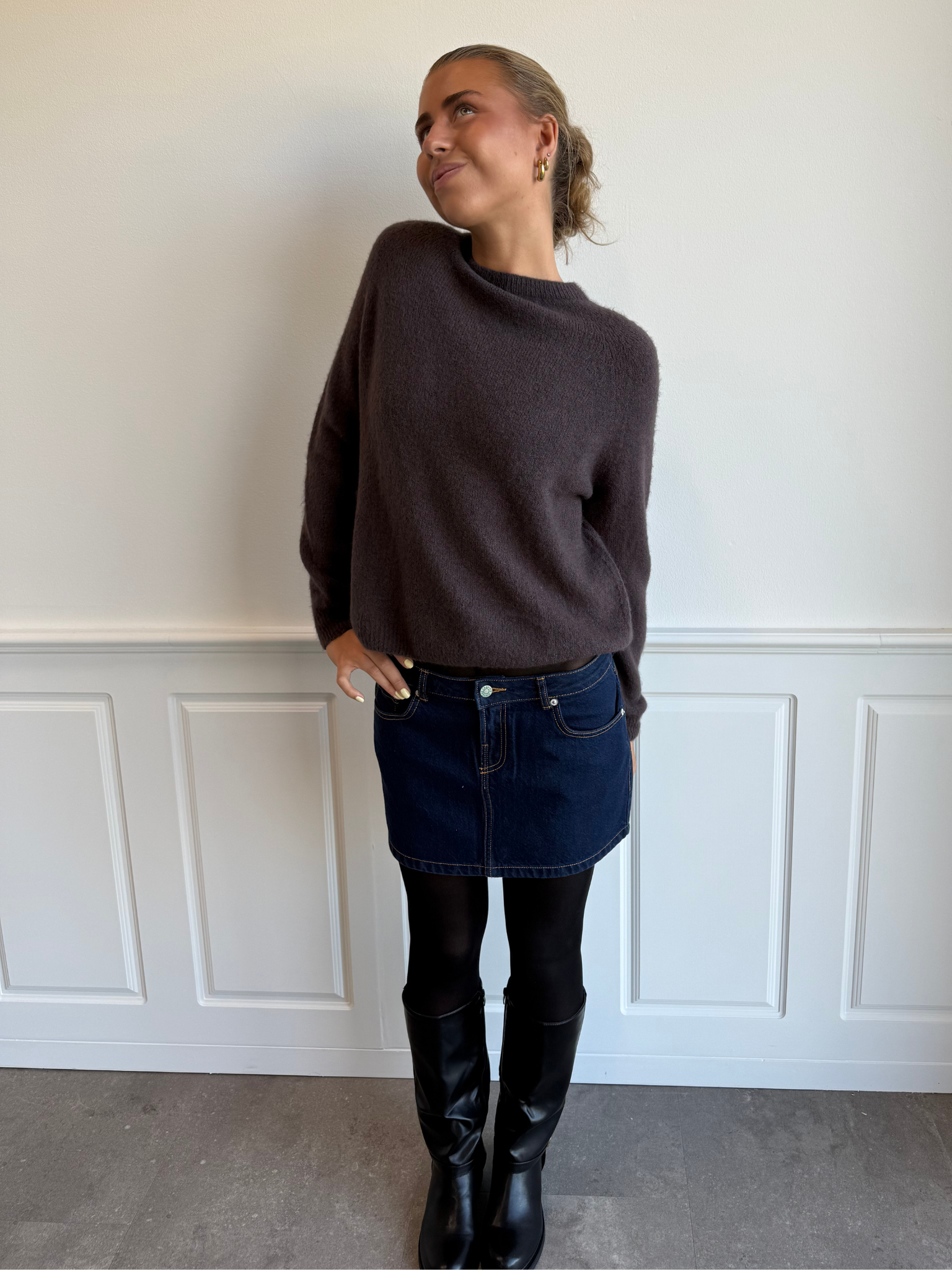 ESTHER Denim mini sukně - tmavě modrá