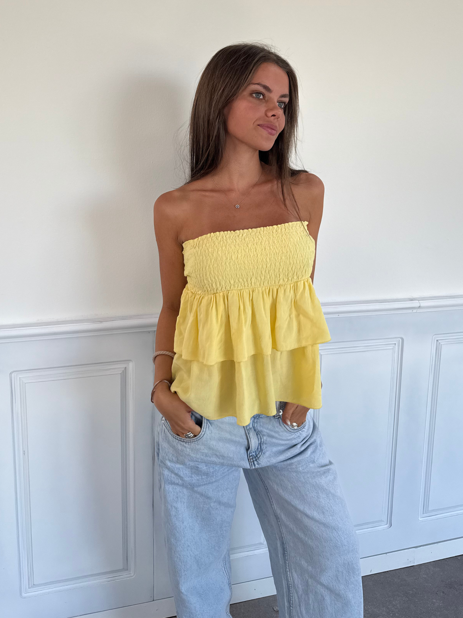 MILLA VOLÁNOVÁ SUKNĚ - MÁSLOVĚ ŽLUTÁ