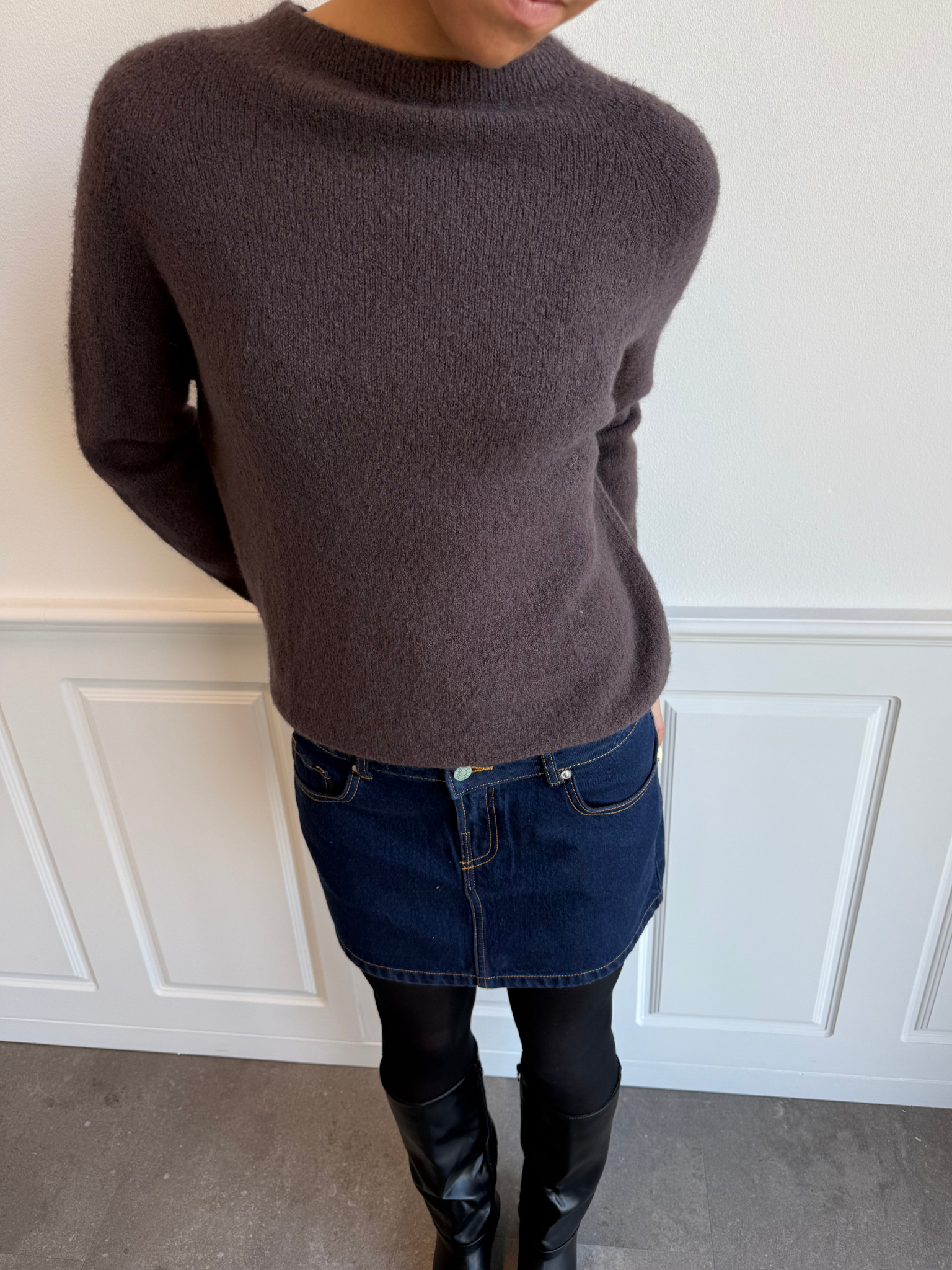 ESTHER Denim mini sukně - tmavě modrá