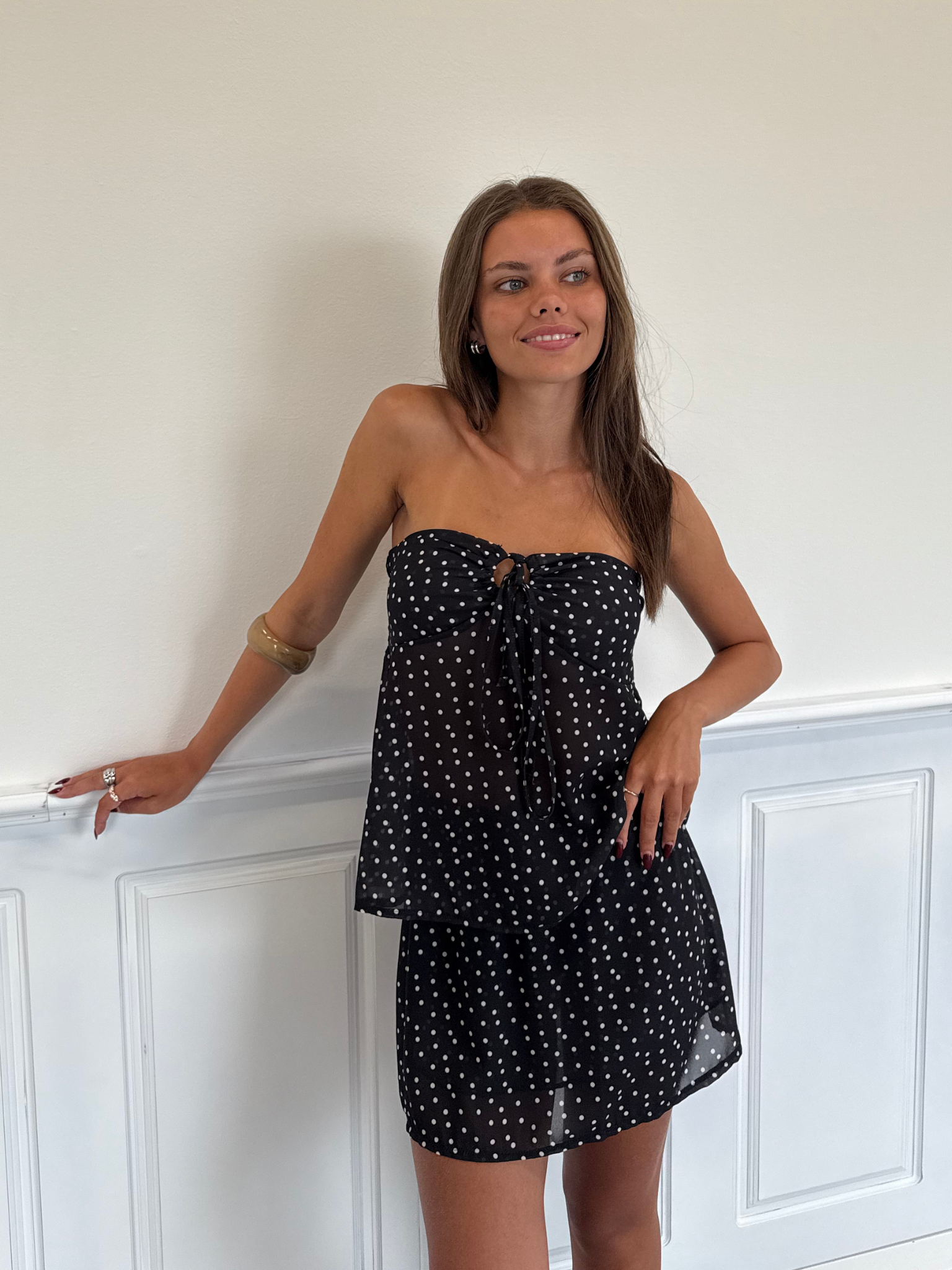 DONNA MINI sukně - Černé puntíky
