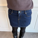 ESTHER Denim mini sukně - tmavě modrá