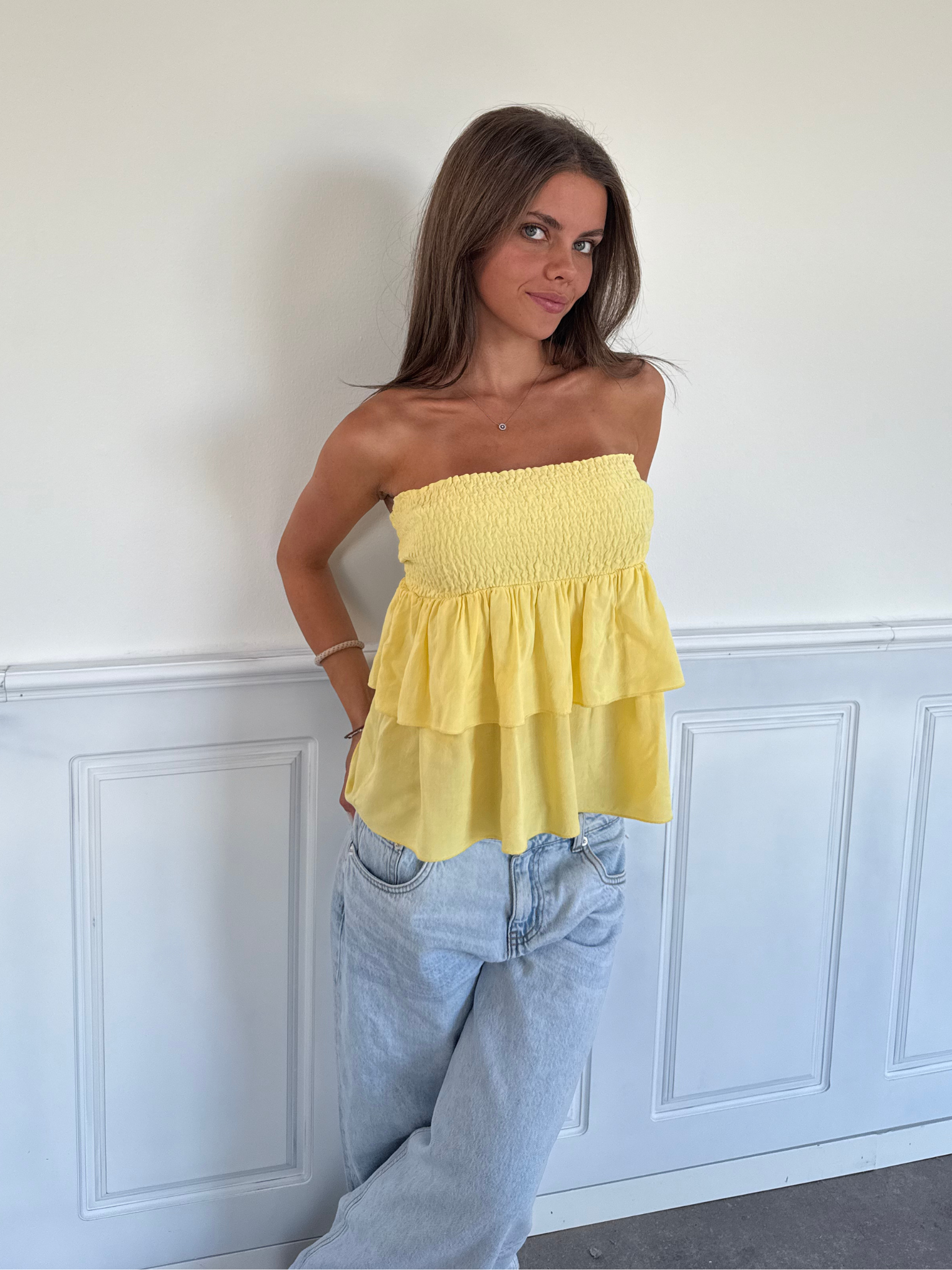 MILLA VOLÁNOVÁ SUKNĚ - MÁSLOVĚ ŽLUTÁ