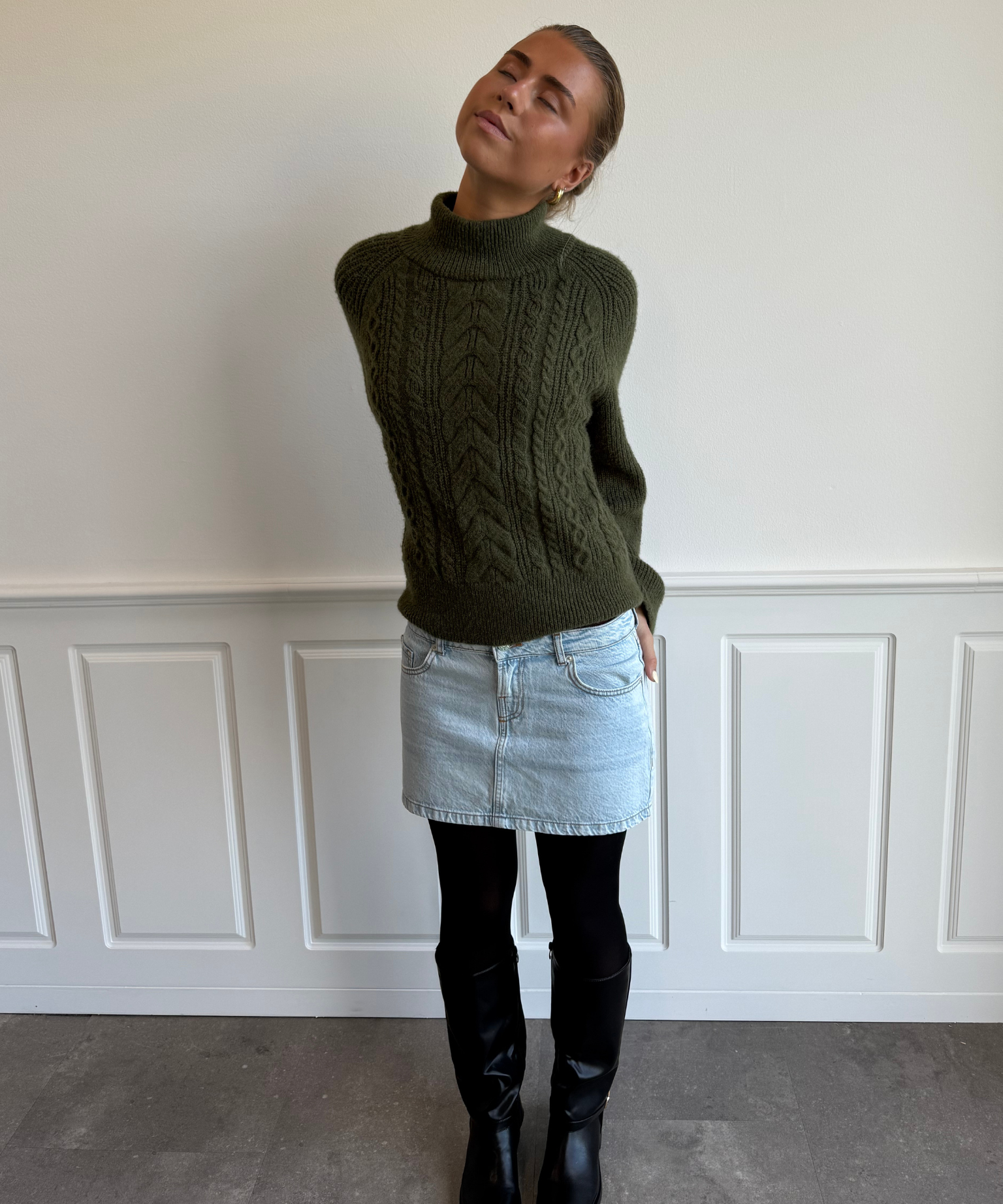 MINI sukně ESTHER DENIM - světle modrá