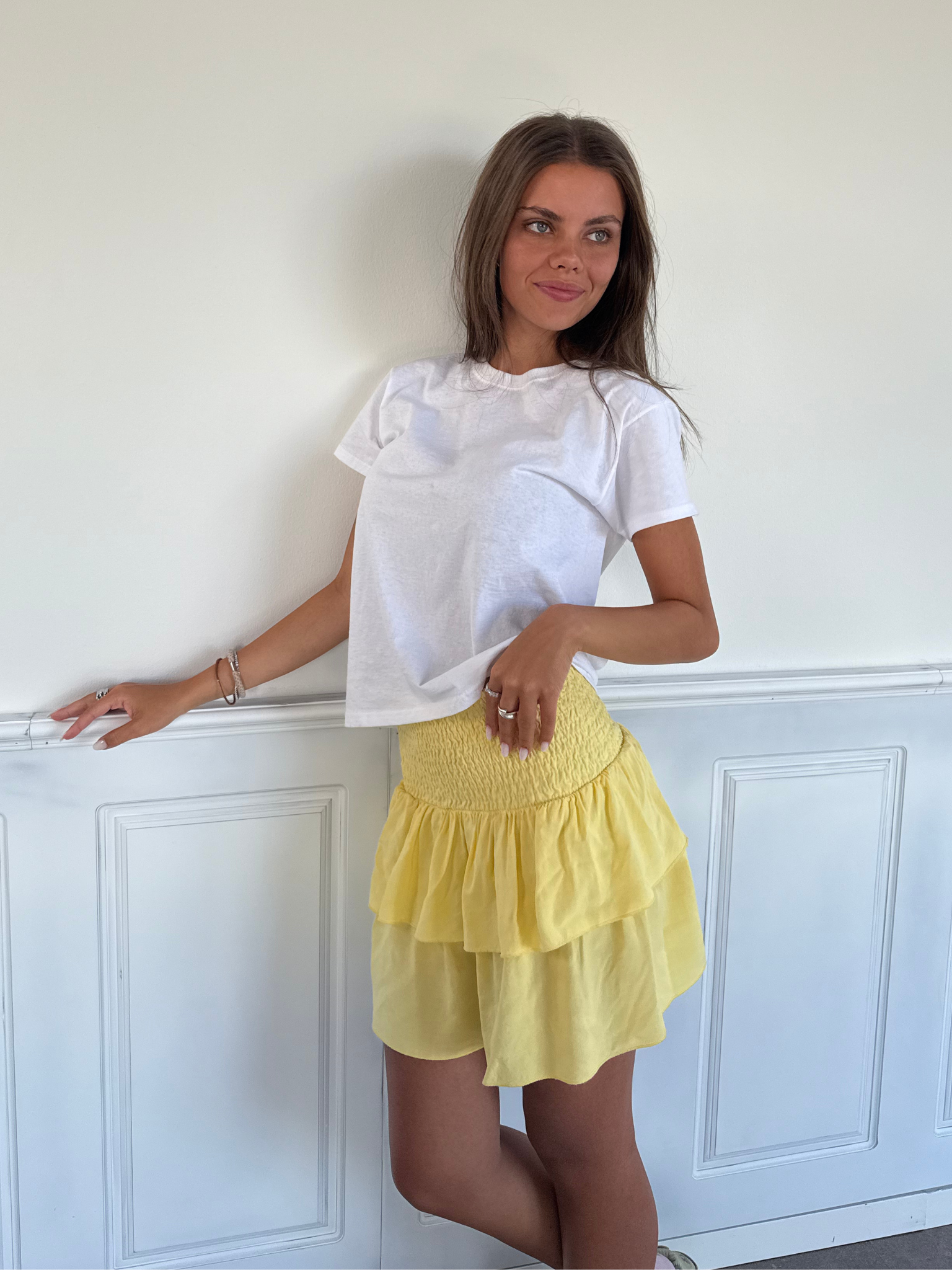 MILLA VOLÁNOVÁ SUKNĚ - MÁSLOVĚ ŽLUTÁ