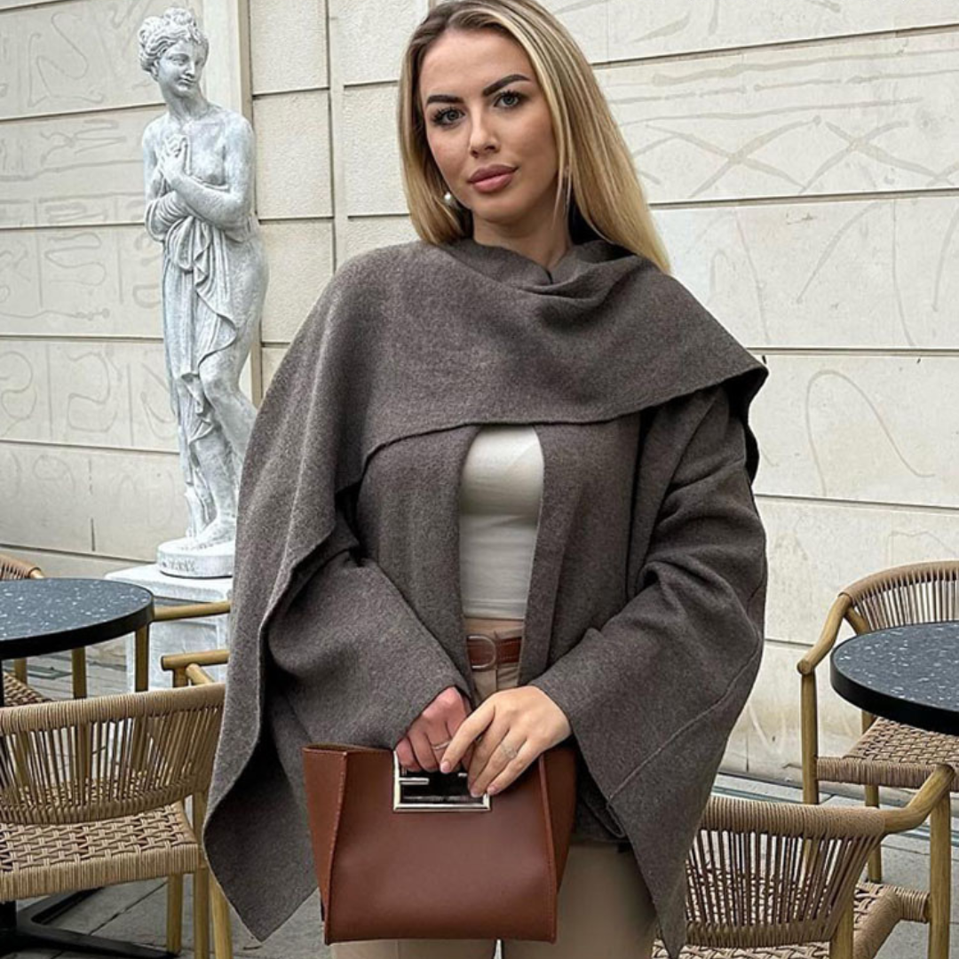 Harper | Oversized zavinovací plášť Jas s elegantním překrytím