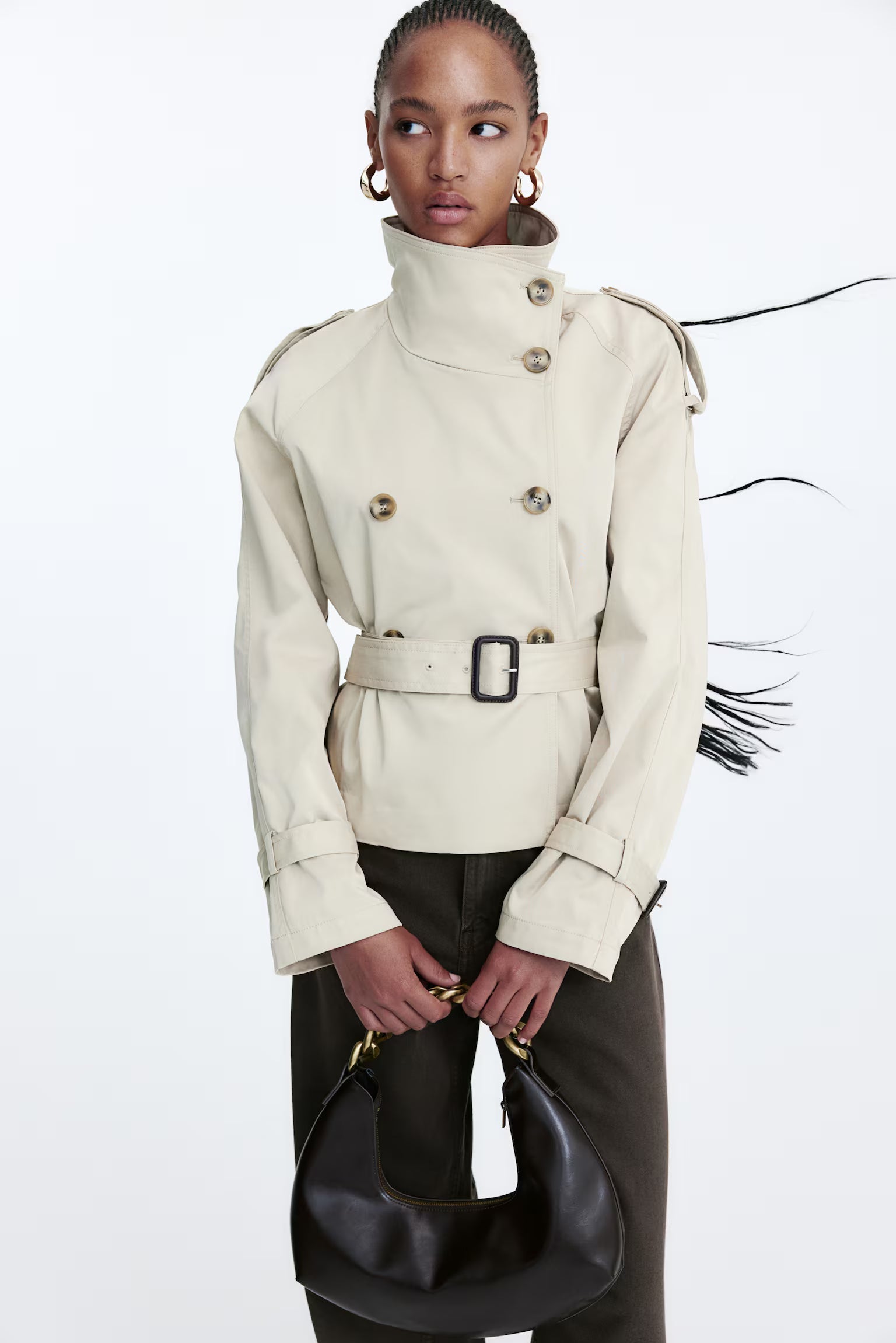 Maravine Cropped Trenchcoat | Elegantní krátký sametový kabát na podzim
