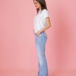 ERIKA Nízké rozšířené džíny - světle modrá