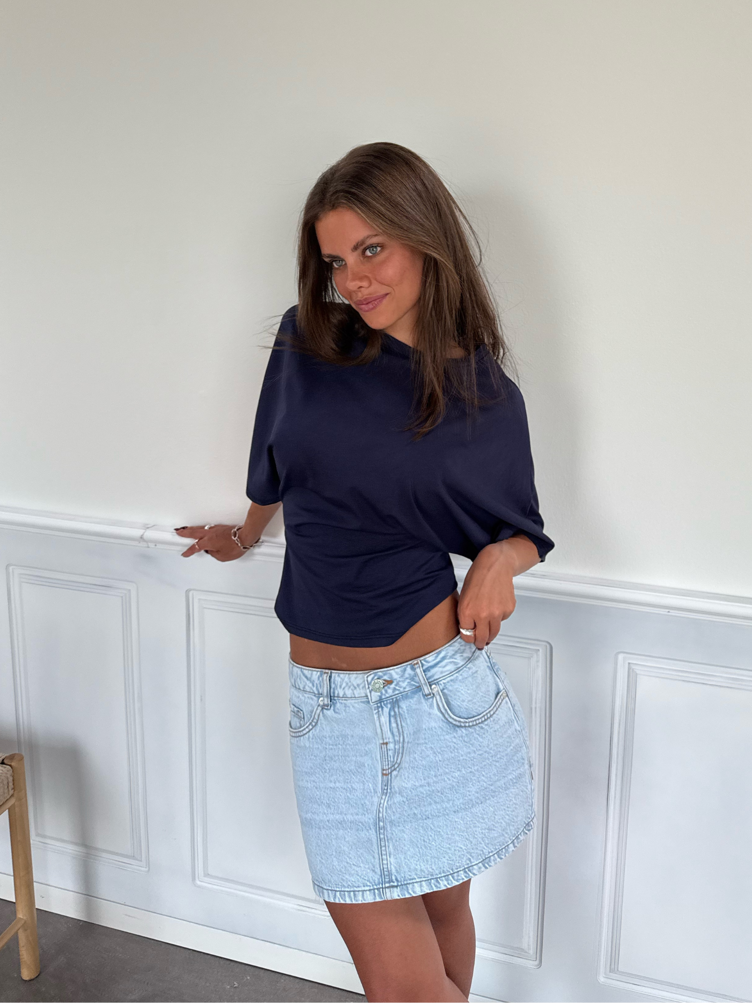 MINI sukně ESTHER DENIM - světle modrá