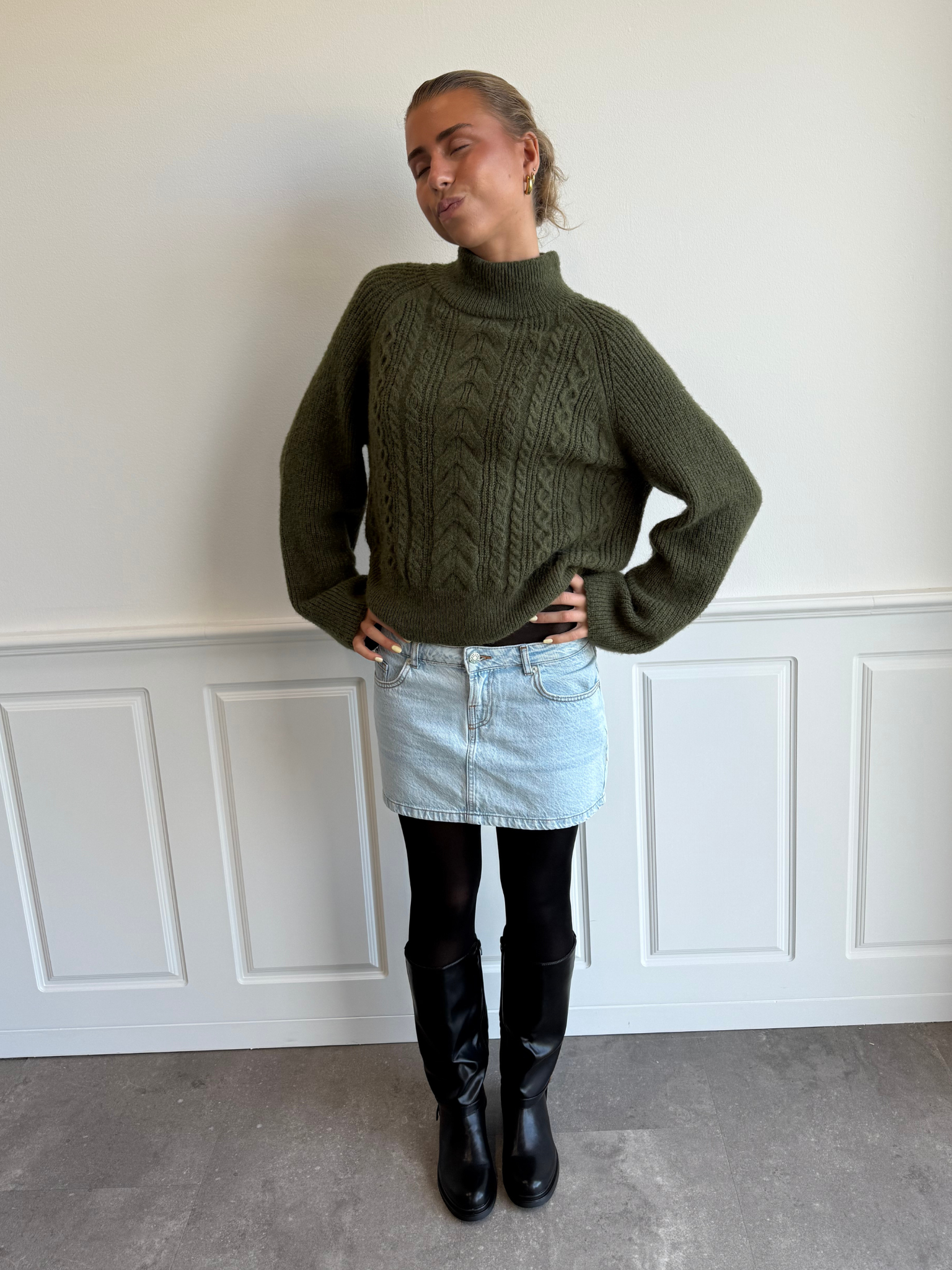 MINI sukně ESTHER DENIM - světle modrá