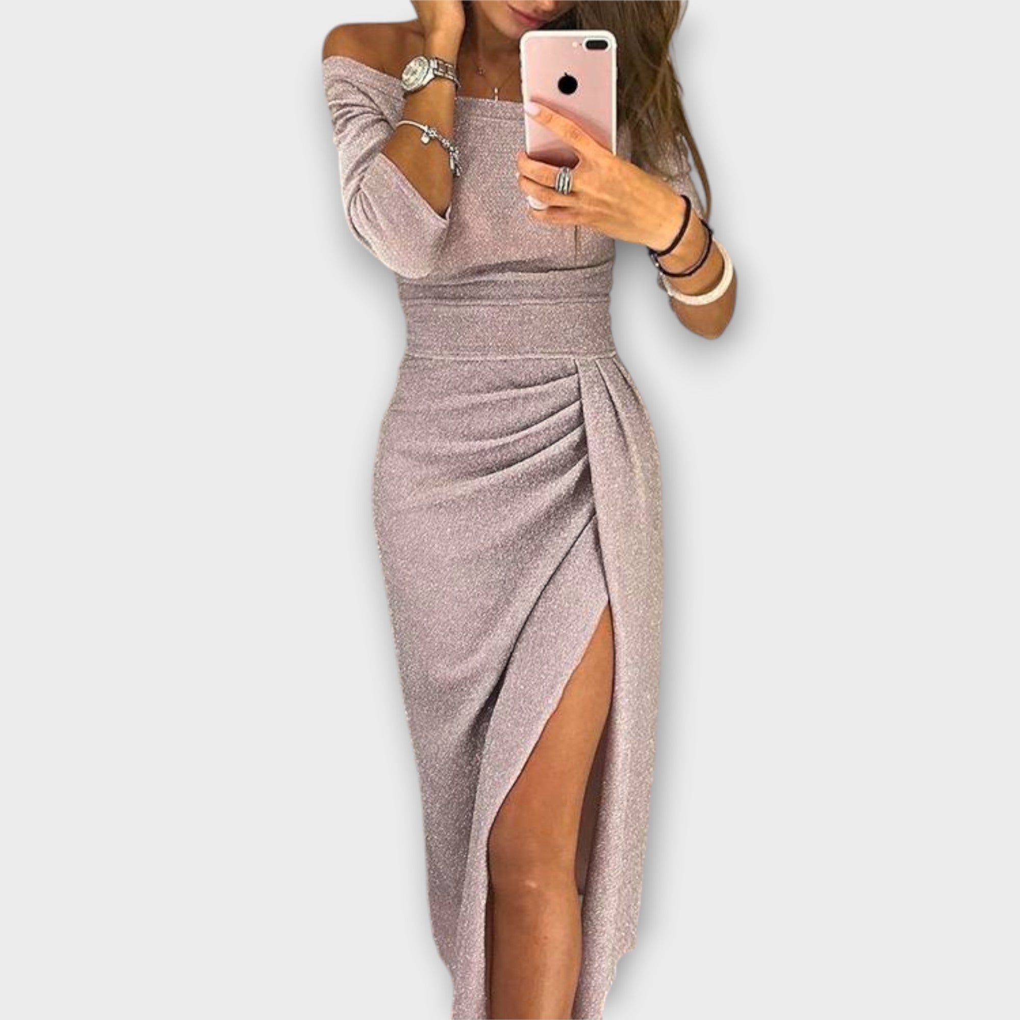 Lena - Elegantní šaty na jedno rameno