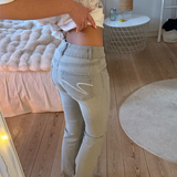 ERIKA Nízké rozšířené džíny - světle šedá