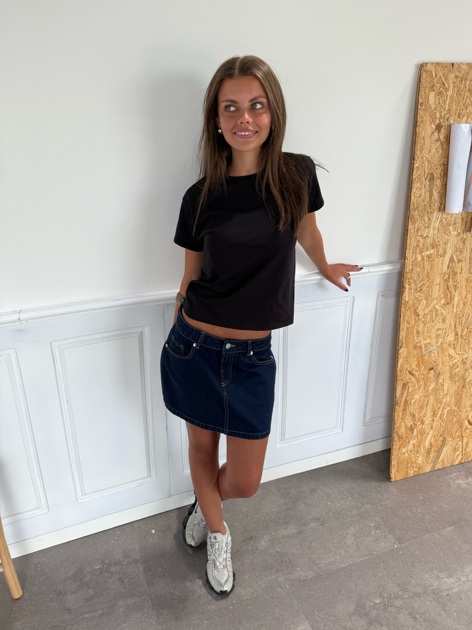 ESTHER Denim mini sukně - tmavě modrá