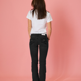 HANNAH Ultra nízké džíny s rozšířenou nohavicí - černá