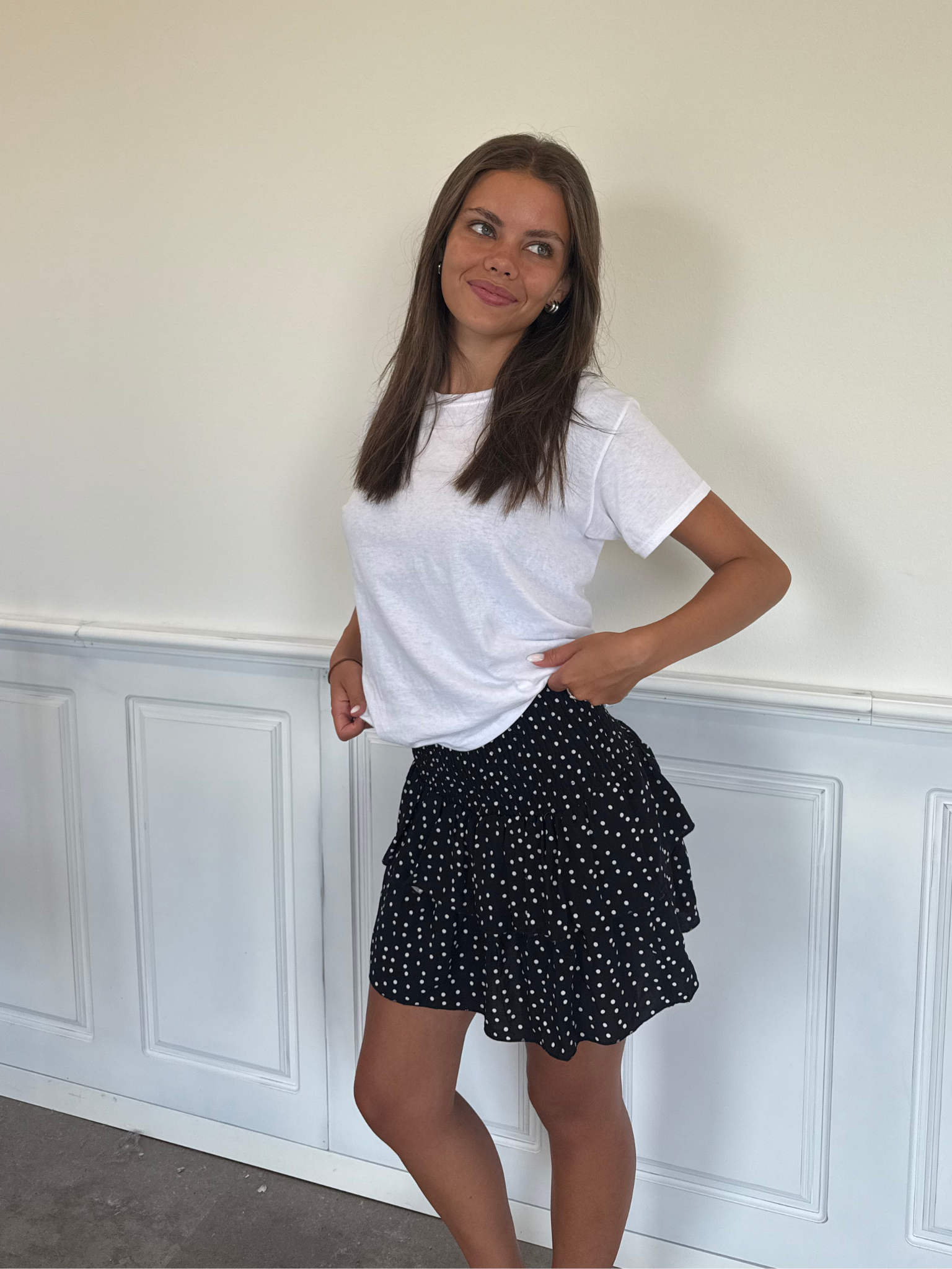 MILLA VOLÁNOVÁ SUKNĚ / TOP - ČERNÉ PUNTÍKY