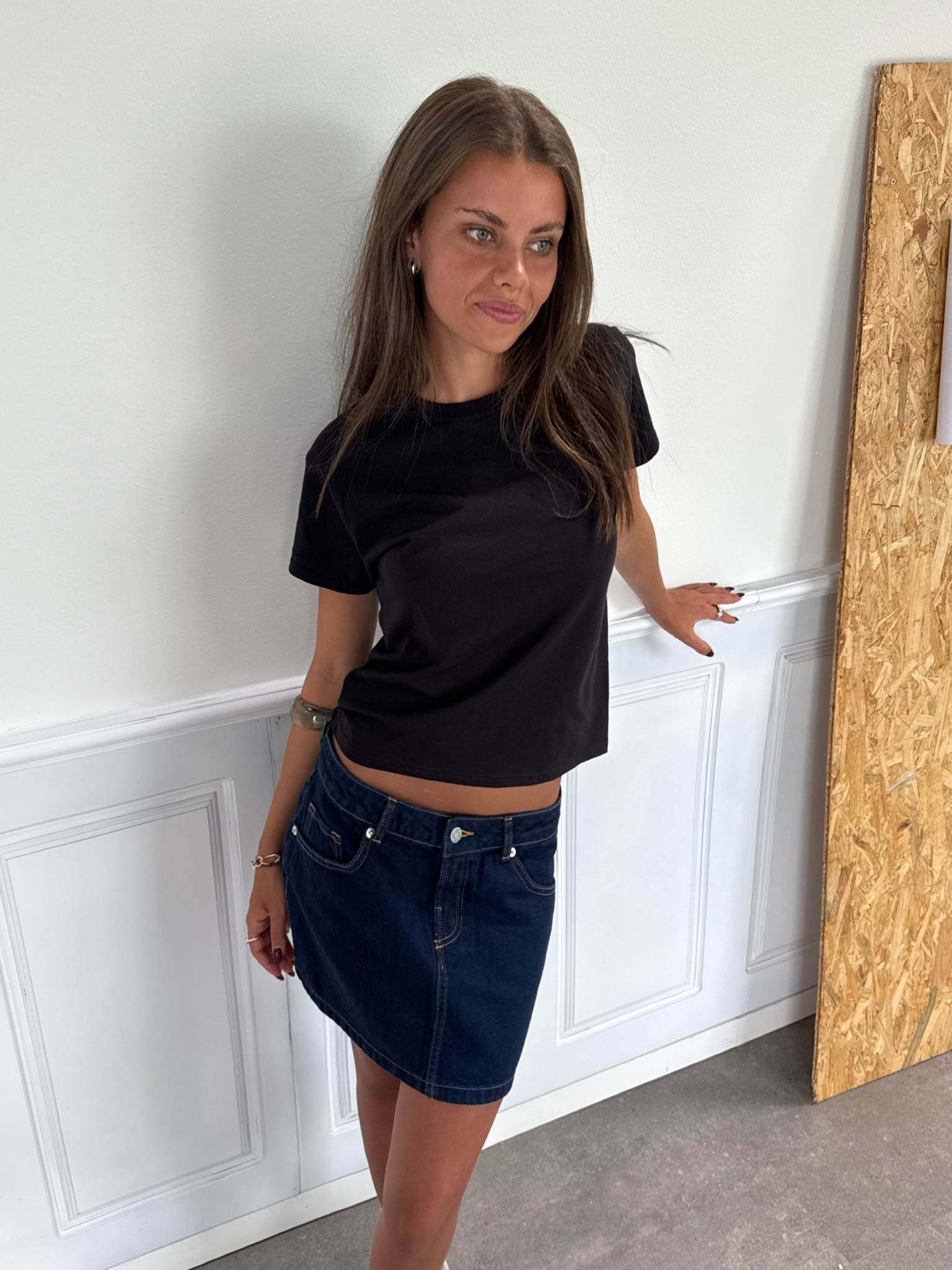 ESTHER Denim mini sukně - tmavě modrá