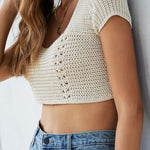 Crop s krajkovým zapínáním s vyšíváním Miami Nights | 8 barev | Poundton