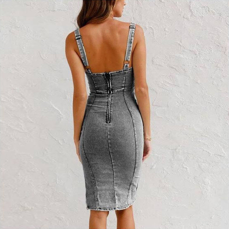 Ležérní elegantní džínová | Midi sukně