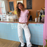 ESTHER JEANS - BÍLÉ
