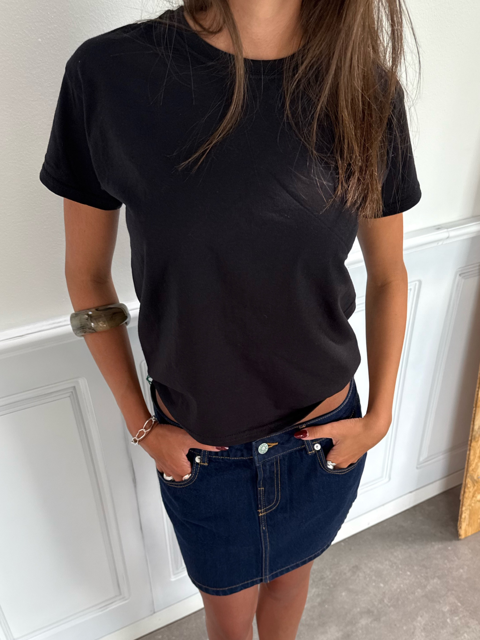 ESTHER Denim mini sukně - tmavě modrá