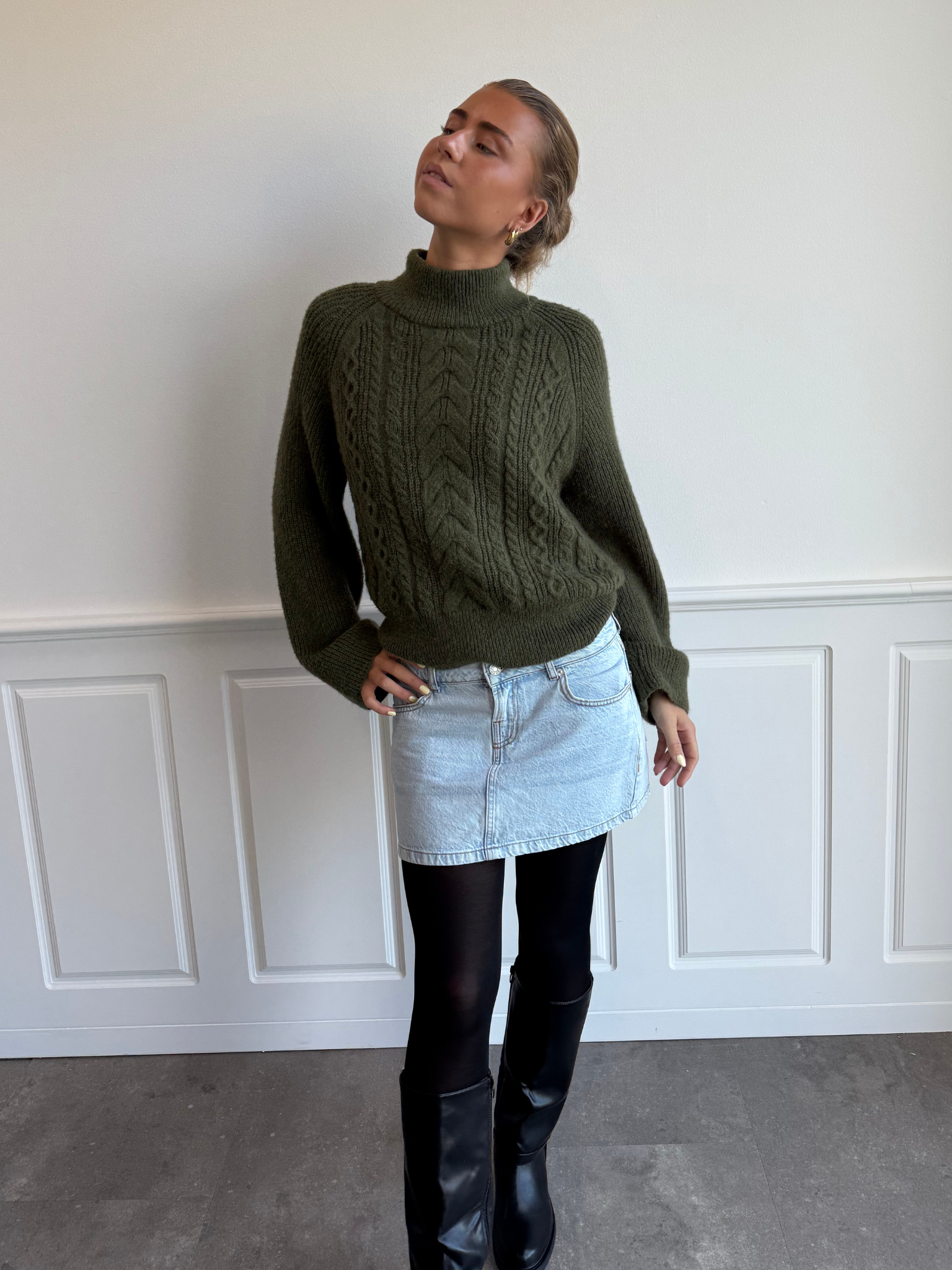 MINI sukně ESTHER DENIM - světle modrá