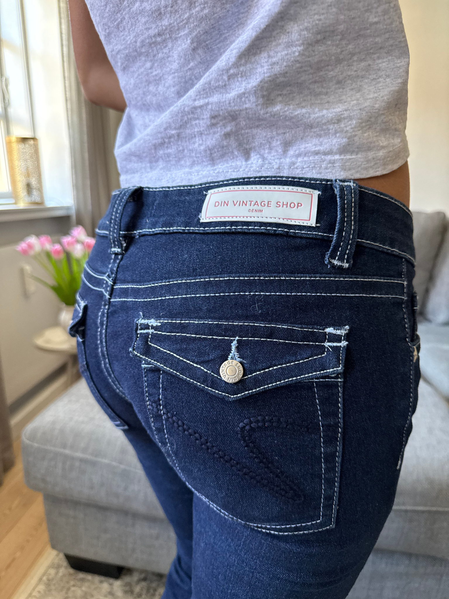 Džíny HANNAH Ultra Low Bootcut - Tmavě modrá
