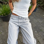 ESTHER JEANS - SVĚTLE ŠEDÉ