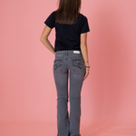 HANNAH Ultra Low Bootcut Džíny - Tmavě šedé