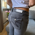 HANNAH Ultra Low Bootcut Džíny - Tmavě šedé