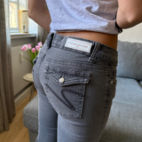 HANNAH Ultra Low Bootcut Džíny - Tmavě šedé