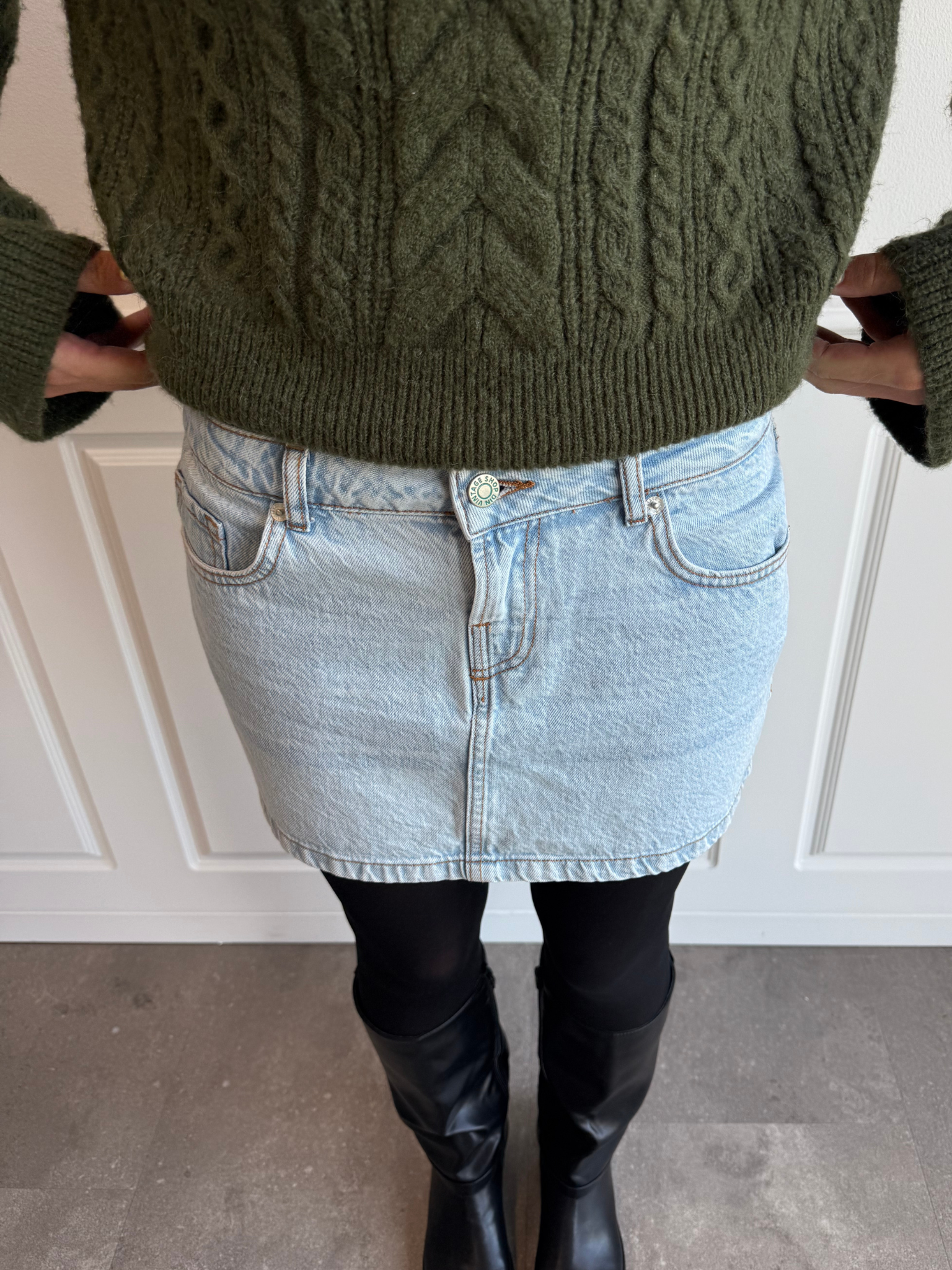 MINI sukně ESTHER DENIM - světle modrá