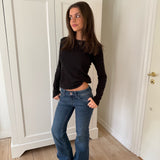ERIKA Nízké džíny s rozšířenými nohavicemi - středně modrá