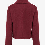 Krátká bunda s efektem boucle vlny - Bordeaux