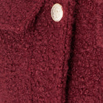 Krátká bunda s efektem boucle vlny - Bordeaux