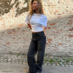 ALMA JEANS - TMAVĚ ŠEDÉ (STŘEDNÍ PAS)