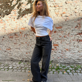 ALMA JEANS - TMAVĚ ŠEDÉ (STŘEDNÍ PAS)