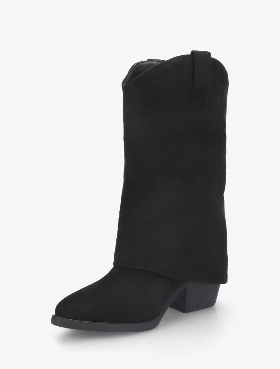 Studs westernové kozačky z semiše - Černá