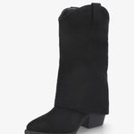 Studs westernové kozačky z semiše - Černá
