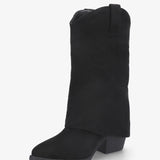 Studs westernové kozačky z semiše - Černá