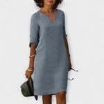 Ellyse - Stylové letní šaty s výstřihem do V