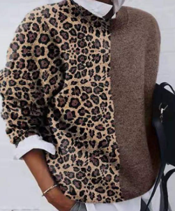 Marina - Pohodlný svetr s leopardím vzorem