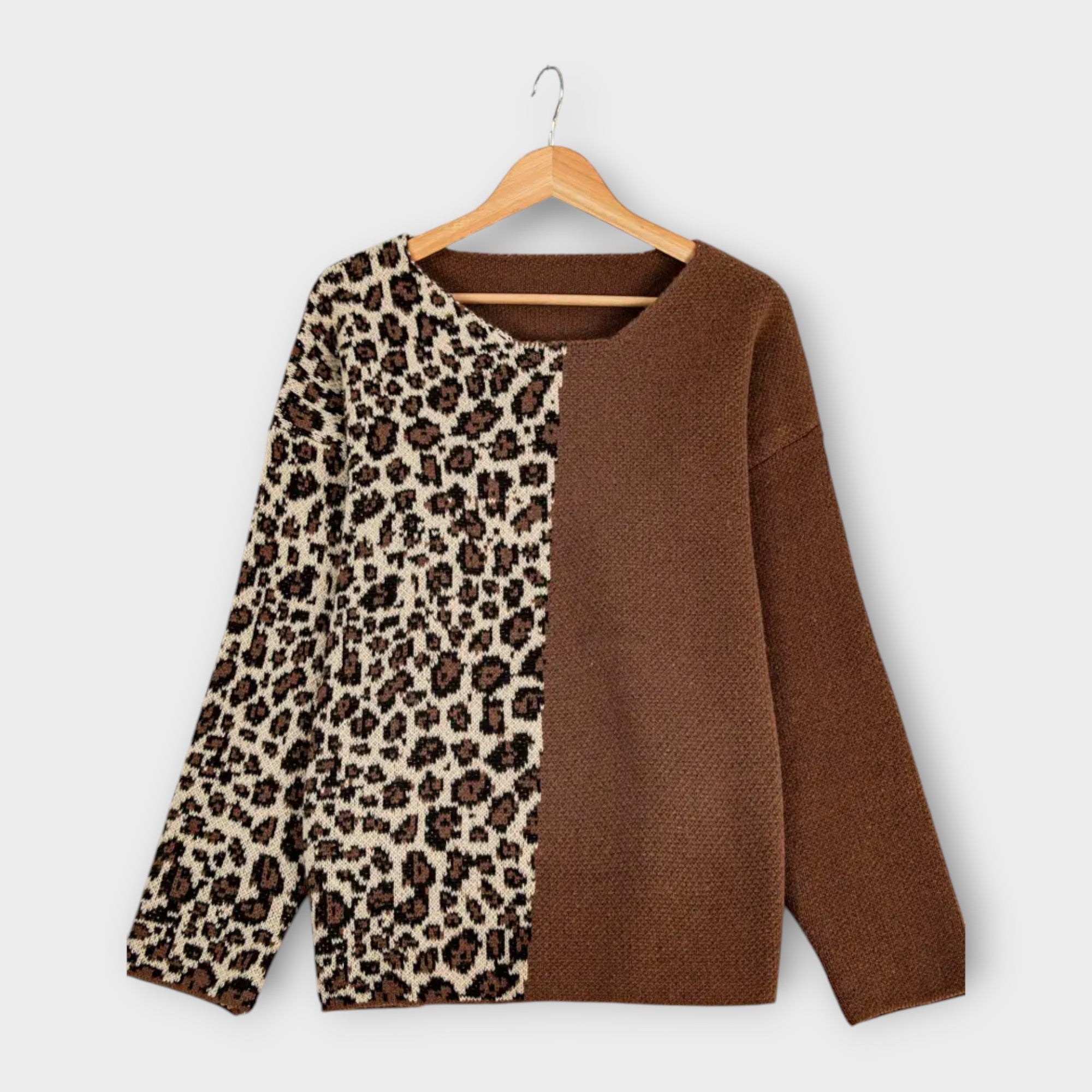 Marina - Pohodlný svetr s leopardím vzorem