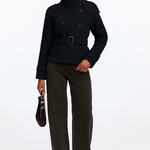Maravine Cropped Trenchcoat | Elegantní krátký sametový kabát na podzim