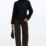 Maravine Cropped Trenchcoat | Elegantní krátký sametový kabát na podzim