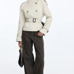 Maravine Cropped Trenchcoat | Elegantní krátký sametový kabát na podzim