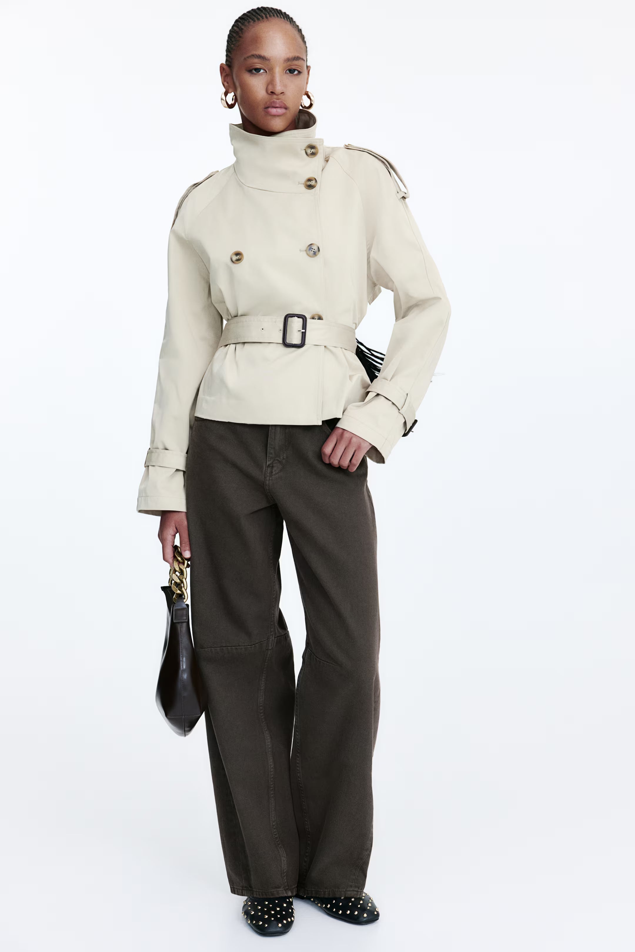Maravine Cropped Trenchcoat | Elegantní krátký sametový kabát na podzim