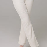 Erem rovné strečové bavlněné kalhoty dlouhé - Ecru