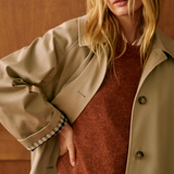 Clara | Nadčasový dámský trench coat s klasickým límcem a zapínáním na knoflíky